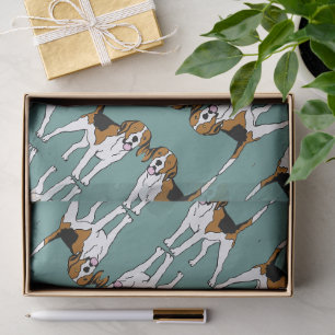 Papier Mousseline Beagle Bonne Chance