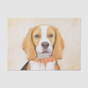Papier Mousseline Beagle Hound Dog Peinture Animal Art original