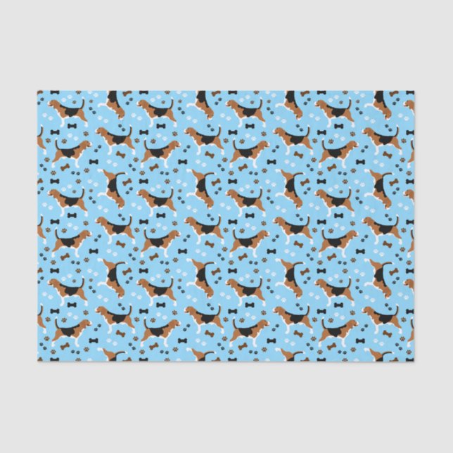 Papier Mousseline Beagle Motif chien mignon Beagle (Recto)