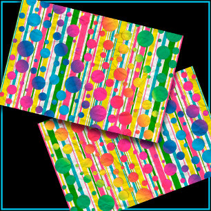 Papier Mousseline [Beatnik Bubbles] Polka rétro Pointe Arc-en-ciel r