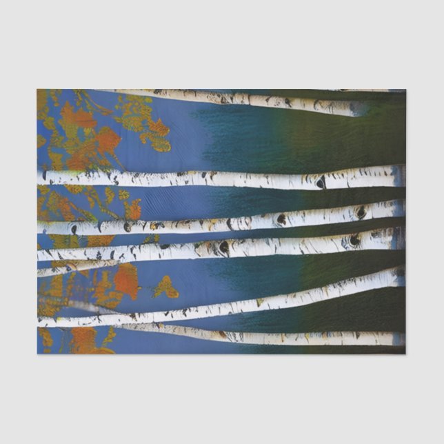 Papier Mousseline Beau bouleau d'automne (Recto)