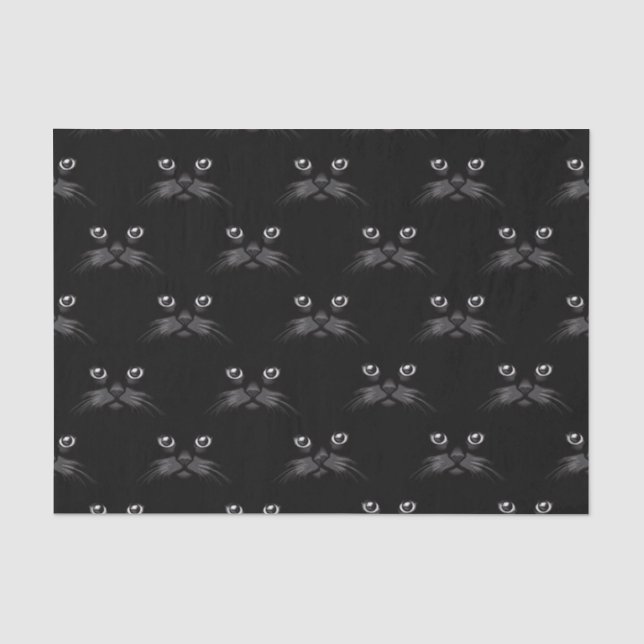 Papier Mousseline Beau cadeau de coutume de chat noir (Recto)