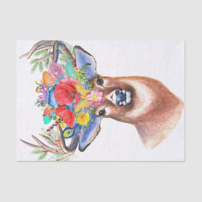 Papier Mousseline Beau Cerf (Recto)