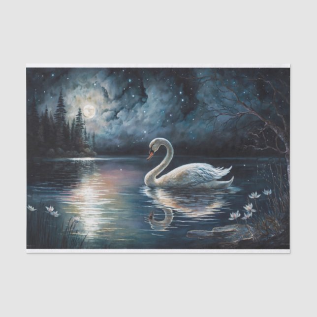 Papier Mousseline Beau Lac des Cygnes (Recto)
