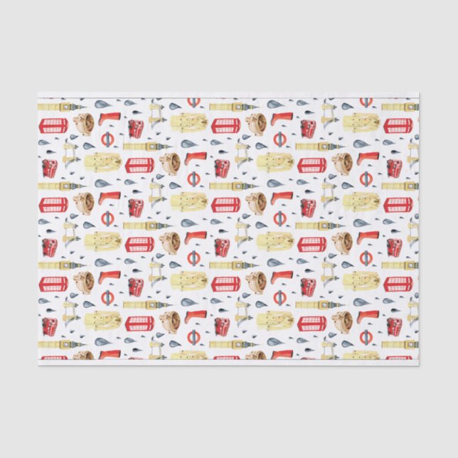Papier Mousseline Beau Londres Angleterre Royaume-Uni Tissu Papier (Recto)