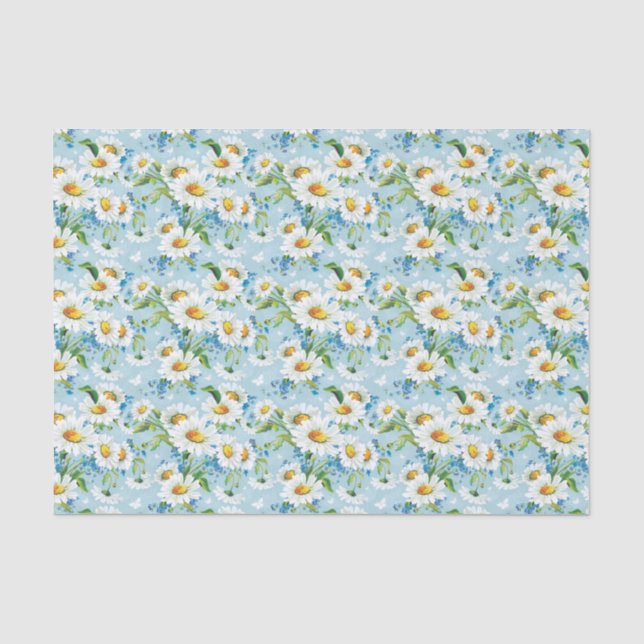 Papier Mousseline Beau motif floral lumineux élégant 2 (Recto)