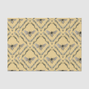 Papier Mousseline Beau motif tiré par la main chic d'abeille