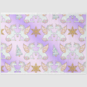 Papier Mousseline Beau Pastel Unicorn Noël
