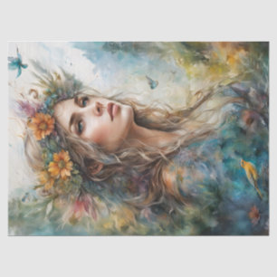 Papier Mousseline Beau Portrait Femme Découpage Meubles
