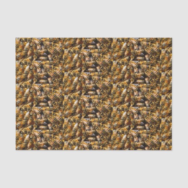 Papier Mousseline Beaucoup d'abeilles de miel (Recto)