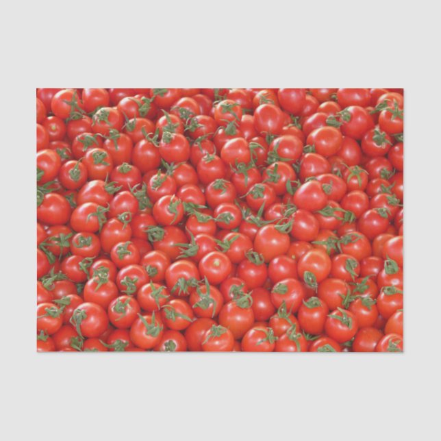 Papier Mousseline Beaucoup de tomates cerises rouges (Recto)