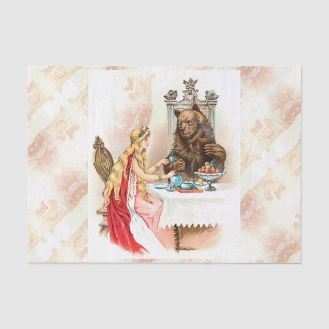 Papier Mousseline Beauté En Rose Et Le Papier Tissu Bête (Recto)