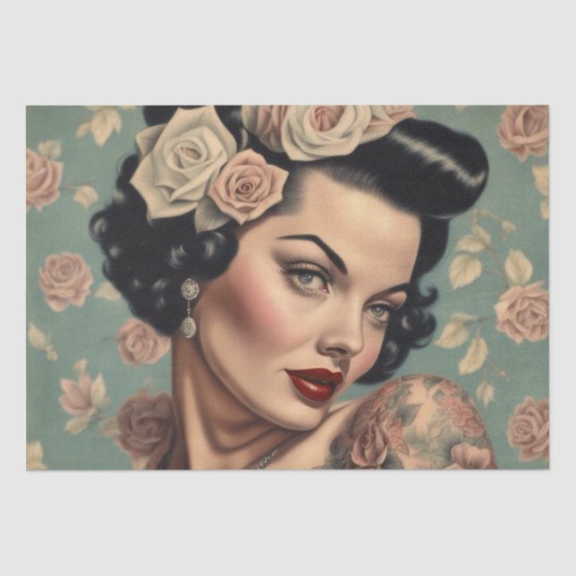 Papier Mousseline Beauté encastrée florale : une page de découpage (Recto)