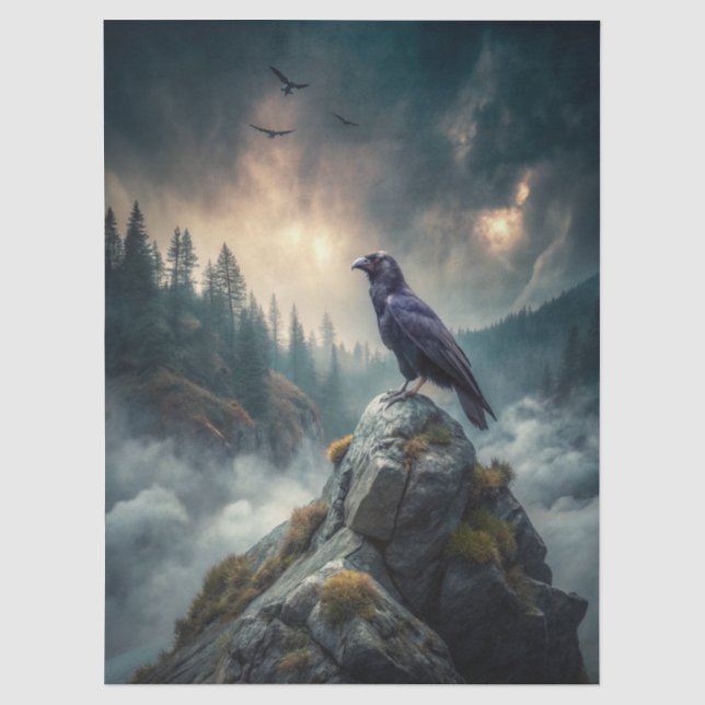 Papier Mousseline Beautiful Fantasy Gothic Raven  (Recto)