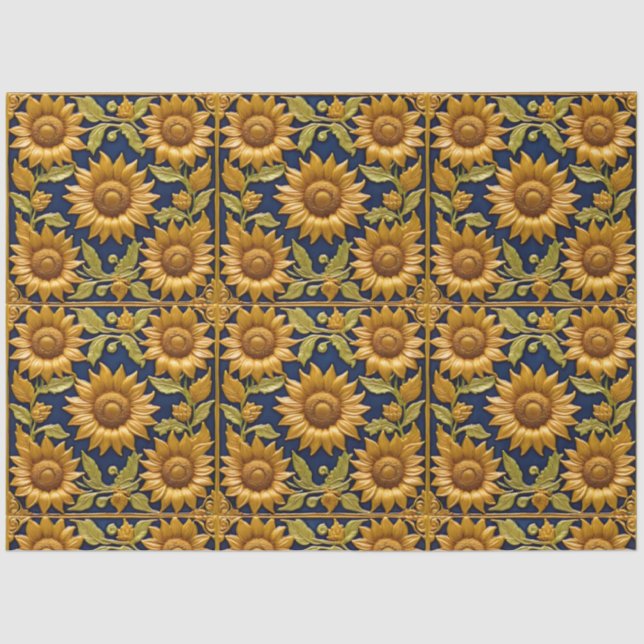 Papier Mousseline Beautiful Sunflowers Modern Collection (Recto)