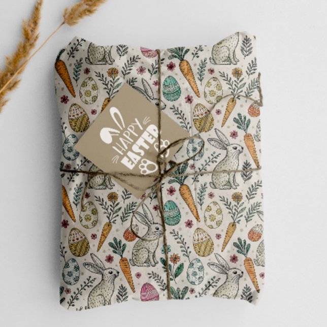 Papier Mousseline Beaux Bunnies de Pâques Scandi Motif (Créateur téléchargé)