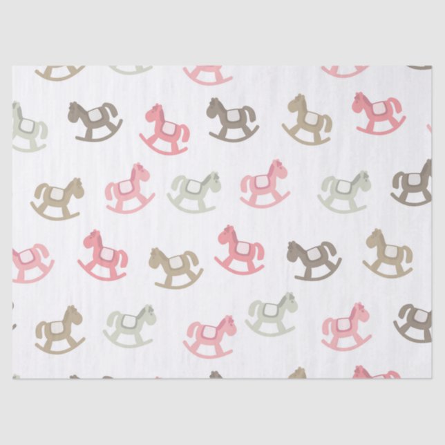 Papier Mousseline Beaux chevaux de basculage de bébé (Recto)