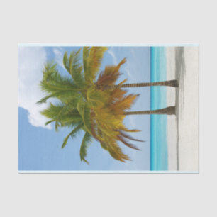 Papier Mousseline Beaux palmiers sur une plage tropicale