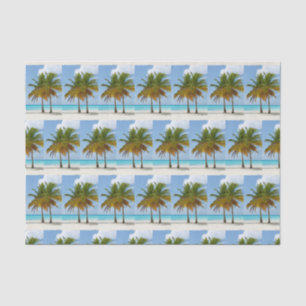 Papier Mousseline Beaux palmiers sur une plage tropicale