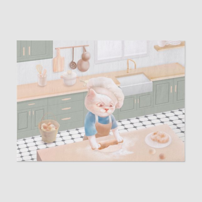 Papier Mousseline Bébé Bébé - Cosy Morning Kneading (Recto)
