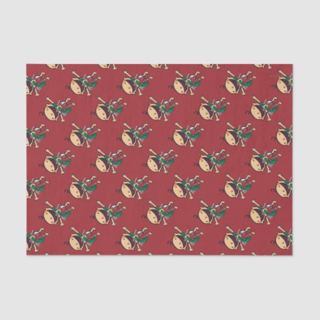 Papier Mousseline Bébé enveloppé dans les arcs pour Noël (Recto)