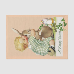 Papier Mousseline BÉBÉ HUGGING PÂQUES BUNNY, Rose