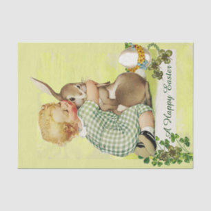 PAPIER MOUSSELINE BÉBÉ HUGING EASTER BUNNY