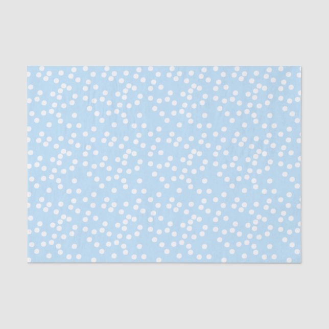 Papier Mousseline Bébé mignon bleu & blanc Confetti / À petits pois (Recto)