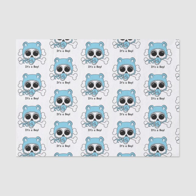 Papier Mousseline Bébé mignon Crâne garçon (Recto)