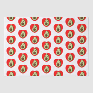 Papier Mousseline Bébé mignon Dessin Avocado Dans Le Coeur Rouge