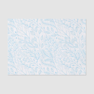 Papier Mousseline Bébé Pastel Bleu clair Floral Élégant Mariage