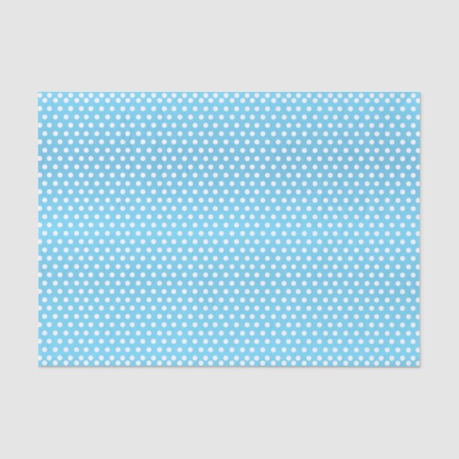 Papier Mousseline Bébé Pois bleu et blanc (Recto)
