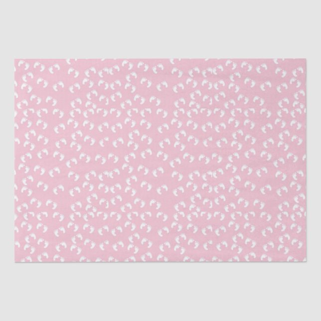 Papier Mousseline Bébé rose mignonne fille piedsBaby shower (Recto)