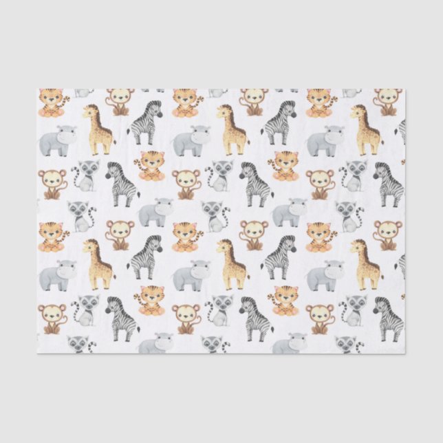 Papier Mousseline Bébés mignons animaux (Recto)