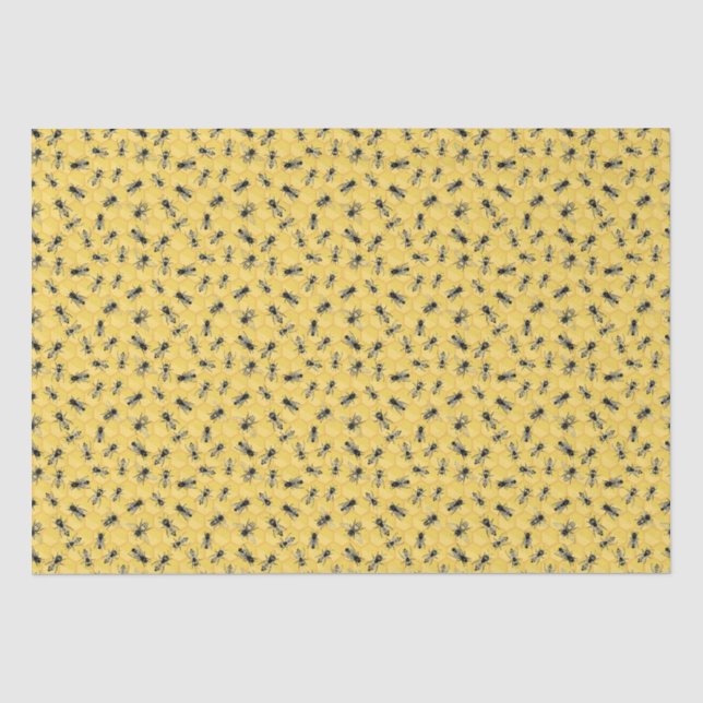 Papier Mousseline Bee Colony et Beehive Cadeau papier (Recto)