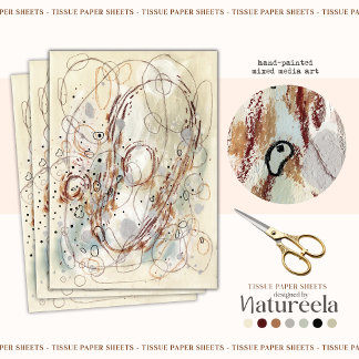 Papier Mousseline Beige Brown Abstract Decoupage Tissue Paper