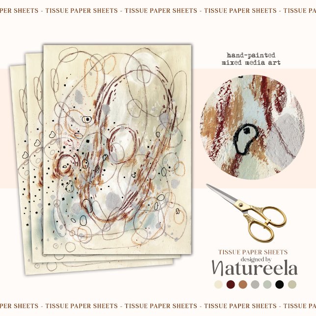 Papier Mousseline Beige Brown Abstract Decoupage Tissue Paper (Créateur téléchargé)