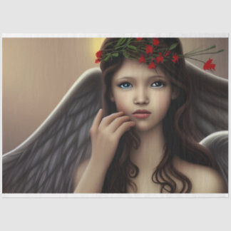 Papier Mousseline Bel Ange de Noël Vintage en Découpage