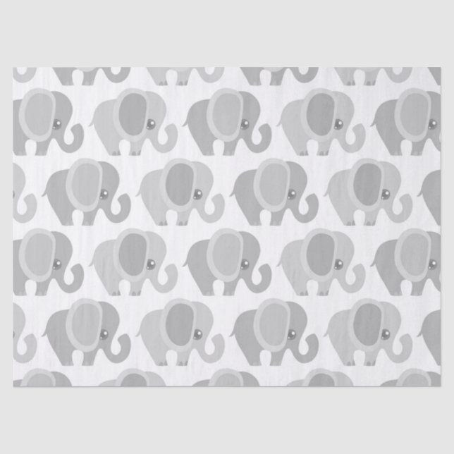 Papier Mousseline Bel éléphant de neutre de bébé (Recto)