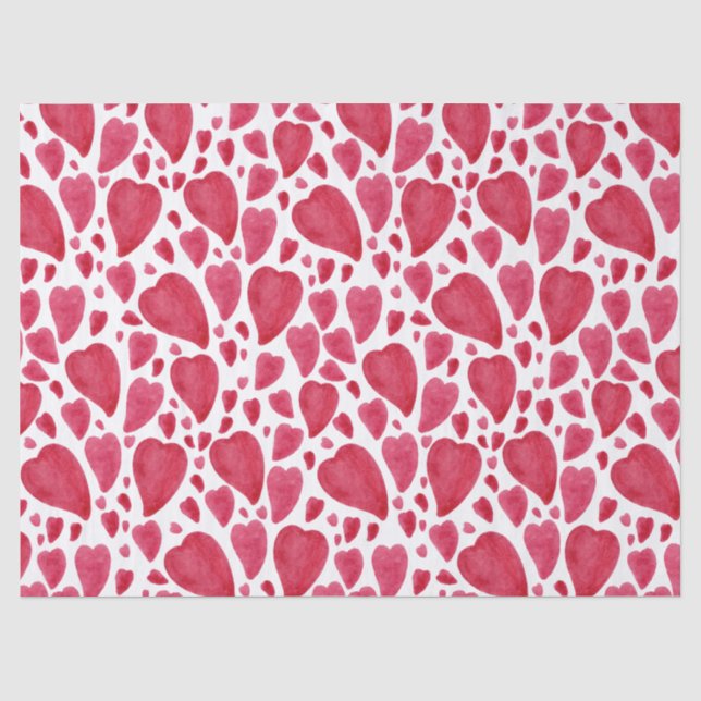 Papier Mousseline Belle aquarelle Coeur  (Recto)