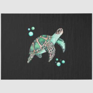 Papier Mousseline Belle aquarelle de la tortue marine