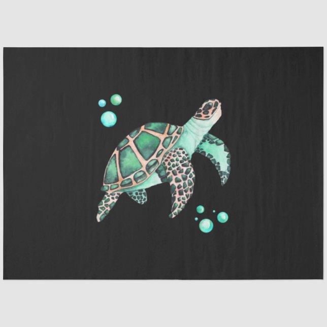Papier Mousseline Belle aquarelle de la tortue marine (Recto)