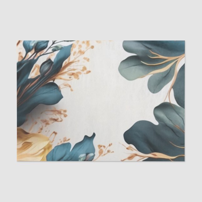 Papier Mousseline Belle aquarelle fleurie (Recto)