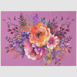 Papier Mousseline Belle aquarelle Jardin Fleurs Découpage