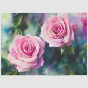 Papier Mousseline Belle aquarelle moderne Collection Roses roses ros