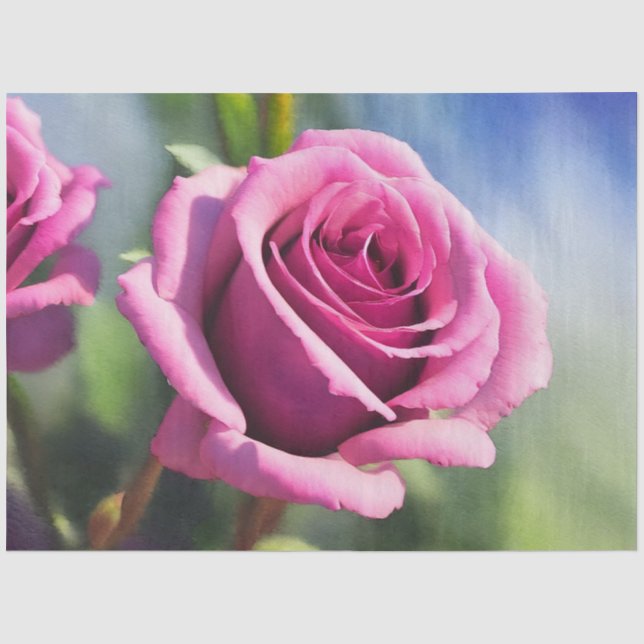 Papier Mousseline Belle aquarelle rose rose collection moderne (Recto)
