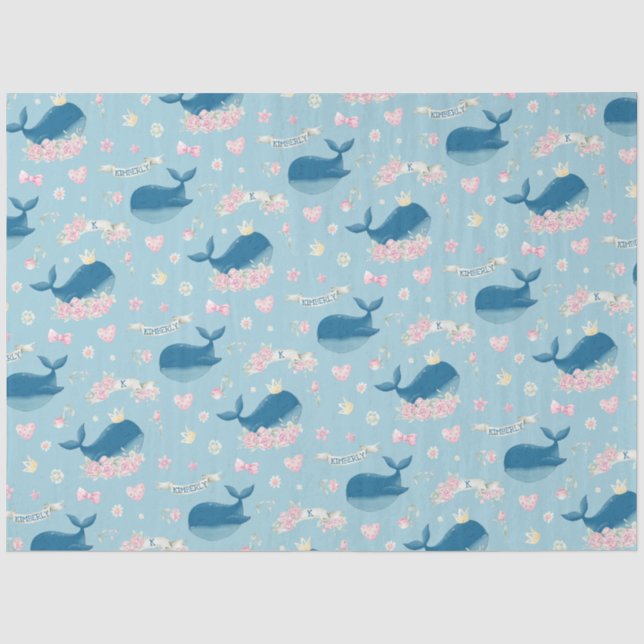 Papier Mousseline Belle baleine personnalisée (Recto)