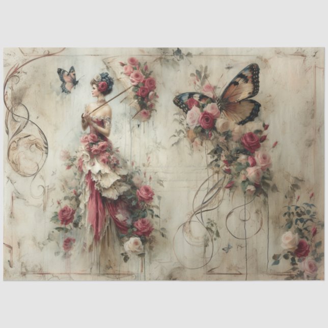 Papier Mousseline Belle collection de beauté Roses (Recto)