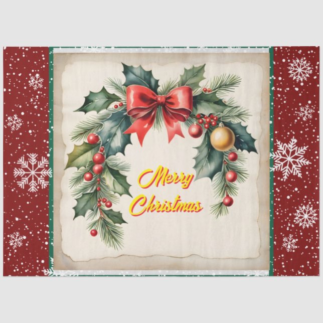 Papier Mousseline Belle collection de fêtes de Noël tendance (Recto)