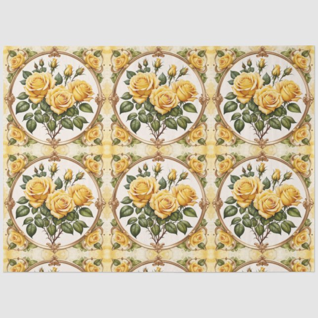 Papier Mousseline Belle collection tendance de rose jaune (Recto)